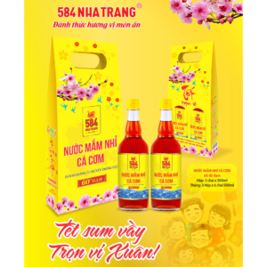 Nước mắm 584 Nha Trang 60 độ đạm - Thùng 6 Chai thủy tinh 510ml - T0560