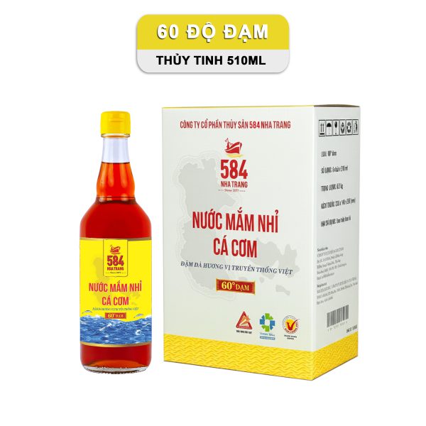 Nước mắm 584 Nha Trang 60 độ đạm 510 ml - Thùng 6 Chai - T0560
