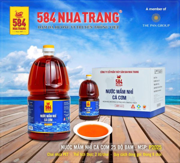Nước mắm Nhỉ Cá cơm 584 Nha Trang - 25 độ đạm (2 Lít) - P2025