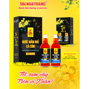 Nước mắm Nhỉ Cá cơm 584 Nha Trang 35 độ đạm - Thùng 6 chai thủy tinh 510ml - T0535