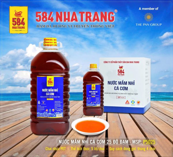 Nước mắm Nhỉ Cá cơm 584 Nha Trang - 25 độ đạm (5 lít) - P5025