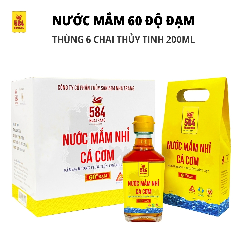 Nước mắm 584 Nha Trang 60 độ đạm 200ml - Thùng 6 chai - T0260
