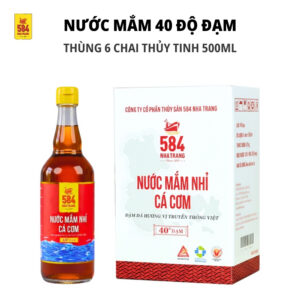 Nước mắm 584 Nha Trang 40 độ đạm - Thùng 6 chai thủy tinh 500ml - T0540
