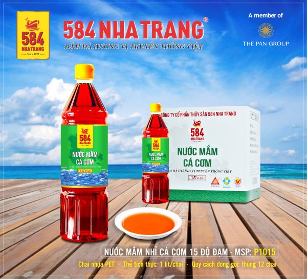 Nước mắm Cá cơm 584 Nha Trang - 15 độ đạm (1 Lít) - P1015