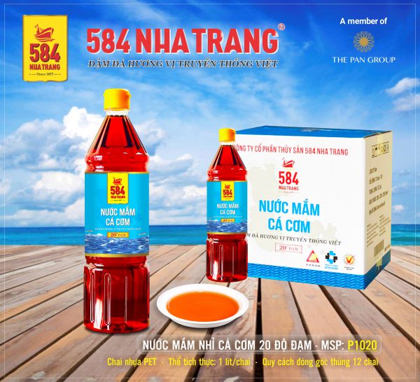 Nước mắm Cá cơm 584 Nha Trang - 20 độ đạm (1 Lít) - P1020