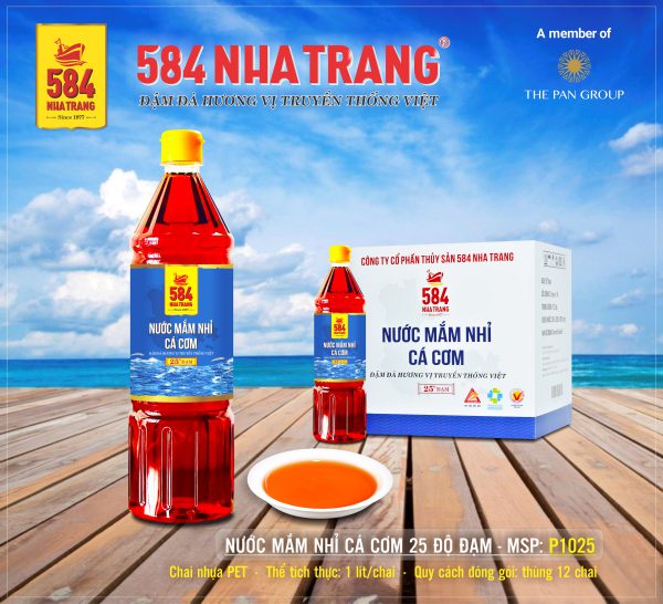 Nước mắm 584 Nha Trang 25 độ đạm (1 Lít) - Thùng 12 chai - P1025