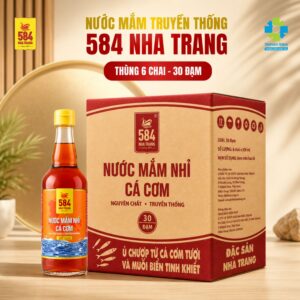 Nước mắm 584 Nha Trang 30 độ đạm - Thùng 6 chai thủy tinh 500ml - T0530
