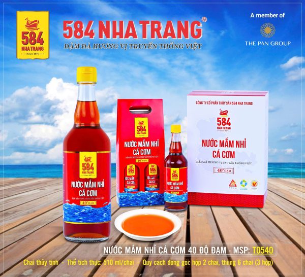 Nước mắm Nhỉ Cá cơm 584 Nha Trang - 40 độ đạm (510 ml) - T0540