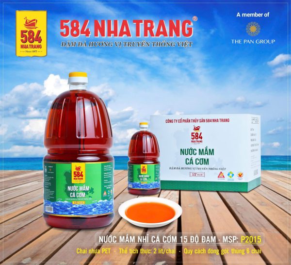 Nước mắm 584 Nha Trang 15 độ đạm (2 Lít) - Thùng 6 chai - P2015