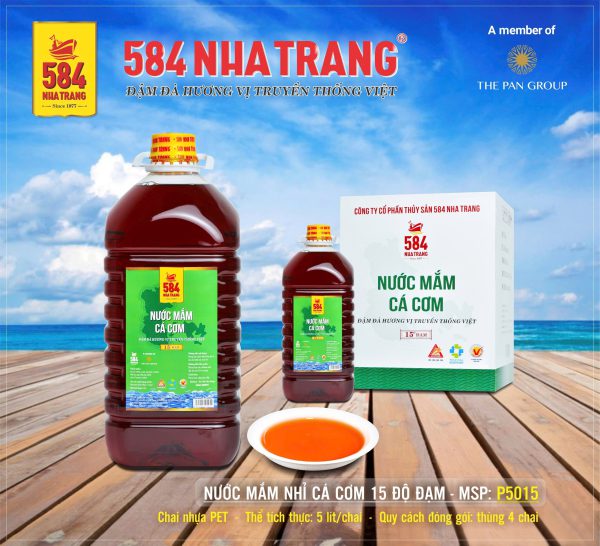 Nước mắm Cá cơm 584 Nha Trang - 15 độ đạm (5 Lít) - P5015