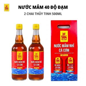Nước mắm 584 Nha Trang 40 độ đạm - Hộp 2 Chai Thủy Tinh (500 ml) T0540-2