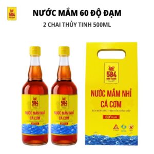 Nước mắm 584 Nha Trang 60 độ đạm - Hộp 2 chai Thủy Tinh (500 ml) T0560-2