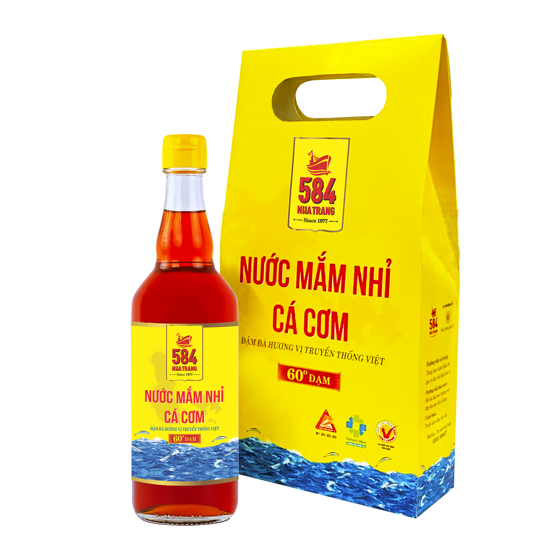 Nước mắm 584 Nha Trang 60 độ đạm - Hộp 2 chai Thủy Tinh (510 ml) T0560-2 - Ảnh 3